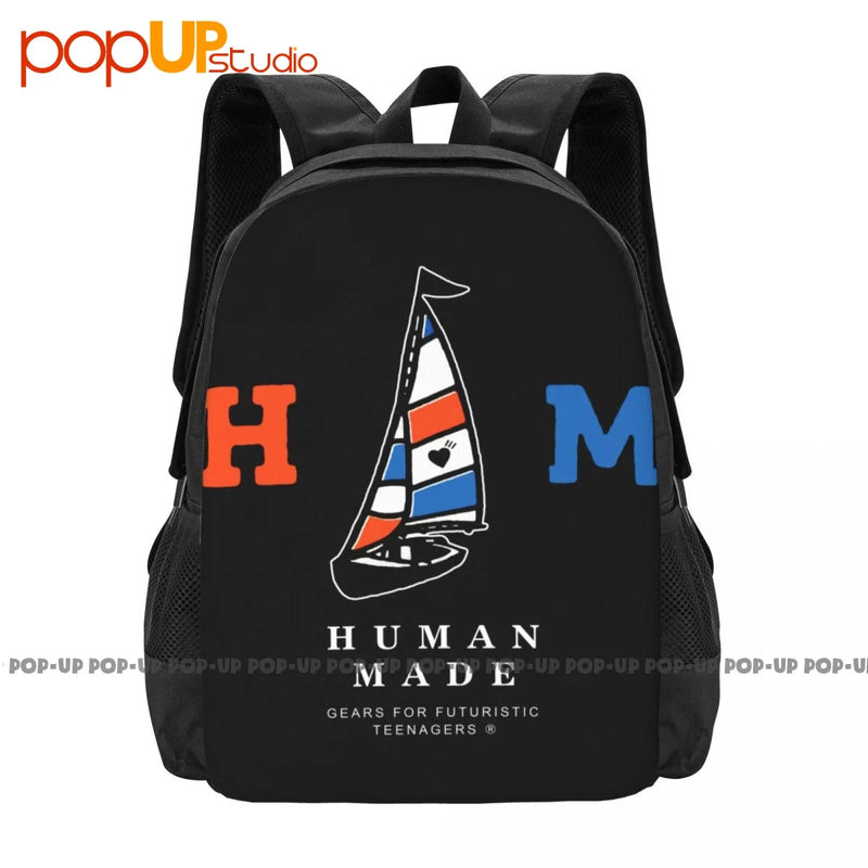 Human Sailboat Backpack Large Capacity Eco Friendly Art Print