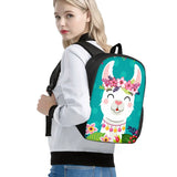 Kids Backpack Alpaca Sloth Animal Large Capacity Lightweight Schoolbag