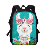 Kids Backpack Alpaca Sloth Animal Large Capacity Lightweight Schoolbag