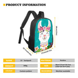 Kids Backpack Alpaca Sloth Animal Large Capacity Lightweight Schoolbag