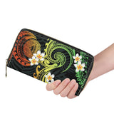 Hycool Long Women Wallet Hawaii Flower Samoan Tribal Print Wallets For Women