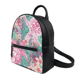 Hycool Women's Leather Backpack Turtle Hawaii Flower Print Double Shoulder Bags