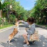 Corduroy Shoulder Bag Reusable Tote Handbag for Women