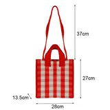 Plaid Shoulder Crossbody Bag Canvas Tote for Girls