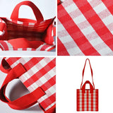 Plaid Shoulder Crossbody Bag Canvas Tote for Girls