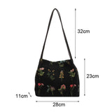 Vintage Flowering Pattern Shoulder Bag Female Cotton Linen Tote