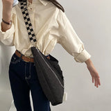 Adjustable Shoulder Bag Heart Quilting Messenger Tote Bag