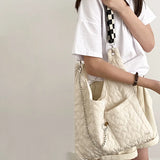 Adjustable Shoulder Bag Heart Quilting Messenger Tote Bag