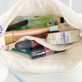 Canvas Shoulder Purse Bag Zipper Interior Pocket Handbag for Women