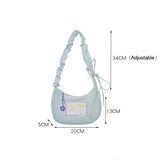 Canvas Shoulder Purse Bag Zipper Interior Pocket Handbag for Women