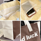 Canvas Totes Bag Good Luck Letter Printing Cloth Shoulder Bags