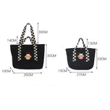 Checkerboard Shoulder Strap Large Cloth Tote Bag Women's Shoulder Bags