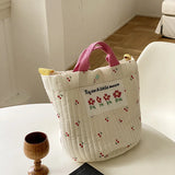 Cherry Pattern Diaper Bag Canvas Mommy Handbag