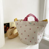 Cherry Pattern Diaper Bag Canvas Mommy Handbag