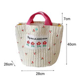 Cherry Pattern Diaper Bag Canvas Mommy Handbag