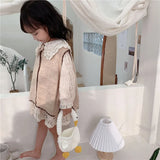 Kids' Knitted Goose Shoulder Bag Boys Girls Tote Small Wallet
