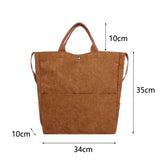 Corduroy Shoulder Bag Canvas Casual Tote Handbag
