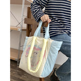 Puppy Printed Puffer Shoulder Bag Large Capacity Tote Bags