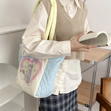 Puppy Printed Puffer Shoulder Bag Large Capacity Tote Bags
