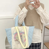 Puppy Printed Puffer Shoulder Bag Large Capacity Tote Bags