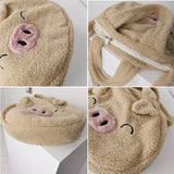 Plush Piglet Crossbody Bag Cartoon Soft Shoulder Purse With Zipper
