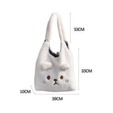 Plush Vest Bag Bear Ear Girl Shoulder Bags Lamb Hair Handbag