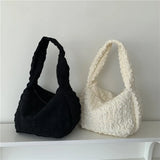 Polyester Fiber Casual Tote Handbag Large Capacity Shoulder Bag