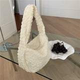Polyester Fiber Casual Tote Handbag Large Capacity Shoulder Bag