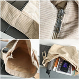 Corduroy Shoulder Bag Large Capacity Tote Messenger Bags