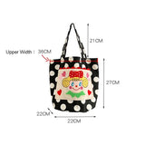 Wave Point Canvas Shoulder Bag Girl Bucket Purse