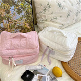 Floral Nylon Makeup Bag Organizer with Zipper