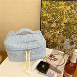 Floral Nylon Makeup Bag Organizer with Zipper