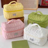 Floral Nylon Makeup Bag Organizer with Zipper
