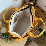 Cotton Canvas Tote Shoulder Messenger Bag with Pockets