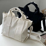 Shoulder Bag Letter Print Stripe Large Capacity Tote Canvas Female Handbag