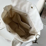 Shoulder Bag Letter Print Stripe Large Capacity Tote Canvas Female Handbag