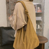 Women's Corduroy Handbag Shoulder Bag Casual Tote Bag