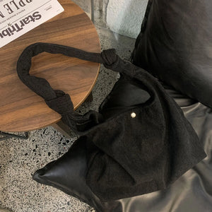 Women's Corduroy Handbag Shoulder Bag Casual Tote Bag