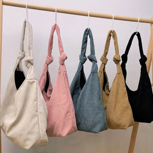Women's Corduroy Handbag Shoulder Bag Casual Tote Bag