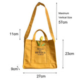 Female Messenger Bags Letter Printing Cloth Tote Bag With Long Shoulder Strap