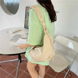 Women's Nylon Shoulder Bag Large Dumpling Handbag with Zipper