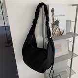 Women's Nylon Shoulder Bag Large Dumpling Handbag with Zipper