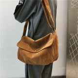 Female Small Satchel Corduroy Single Shoulder Bag