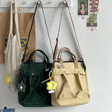 Female Canvas Tote Messenger Bag Shoulder Handbag Schoolbag Zipper