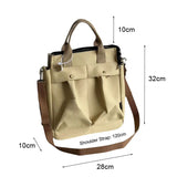 Female Canvas Tote Messenger Bag Shoulder Handbag Schoolbag Zipper