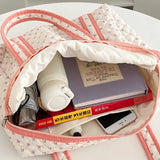 Floral Pattern Quilted Cotton Weekender Luggage Bag Large Capacity