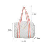 Floral Pattern Quilted Cotton Weekender Luggage Bag Large Capacity