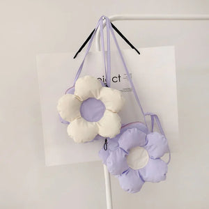 Flower Shaped Woman's Messenger Bag Polyester Tote Single Shoulder Lovely Double