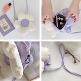 Flower Shaped Woman's Messenger Bag Polyester Tote Single Shoulder Lovely Double