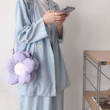 Flower Shaped Woman's Messenger Bag Polyester Tote Single Shoulder Lovely Double
